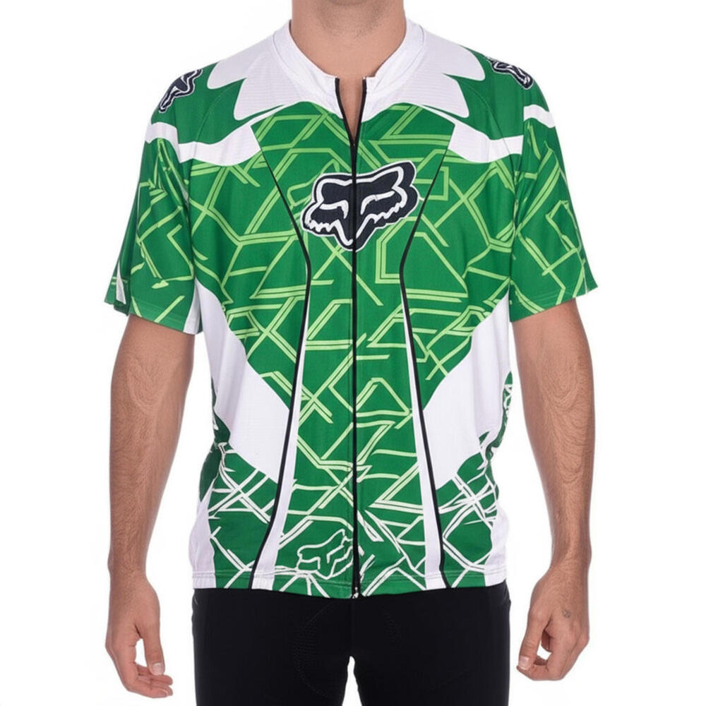 FOX Racing XL Green White Motocross Cycling Quarter-Zip